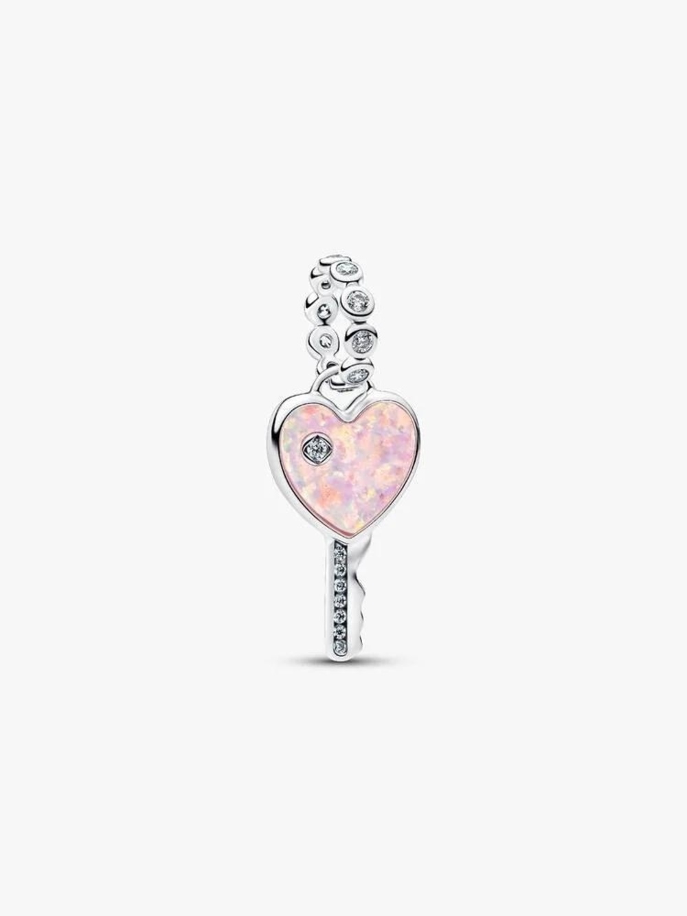 Pandora Opalescent Heart Key Dangle Charm